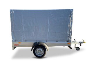 Humbaur PKW-Anhänger HA 752513 FS Alu 750kg Ladefläche 2,51x1,31m, mit Planenaufbau 1,50m grau