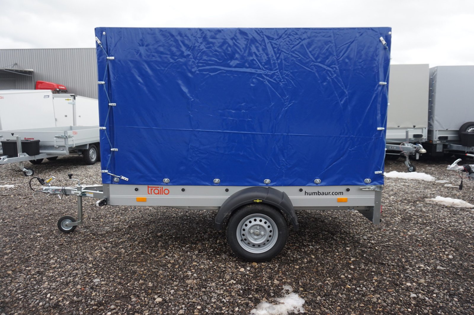 Humbaur Startrailer H 752513 750kg ungebremst Ladefläche 2,51 x 1,31 m mit Plane 1,50m blau – Bild 2
