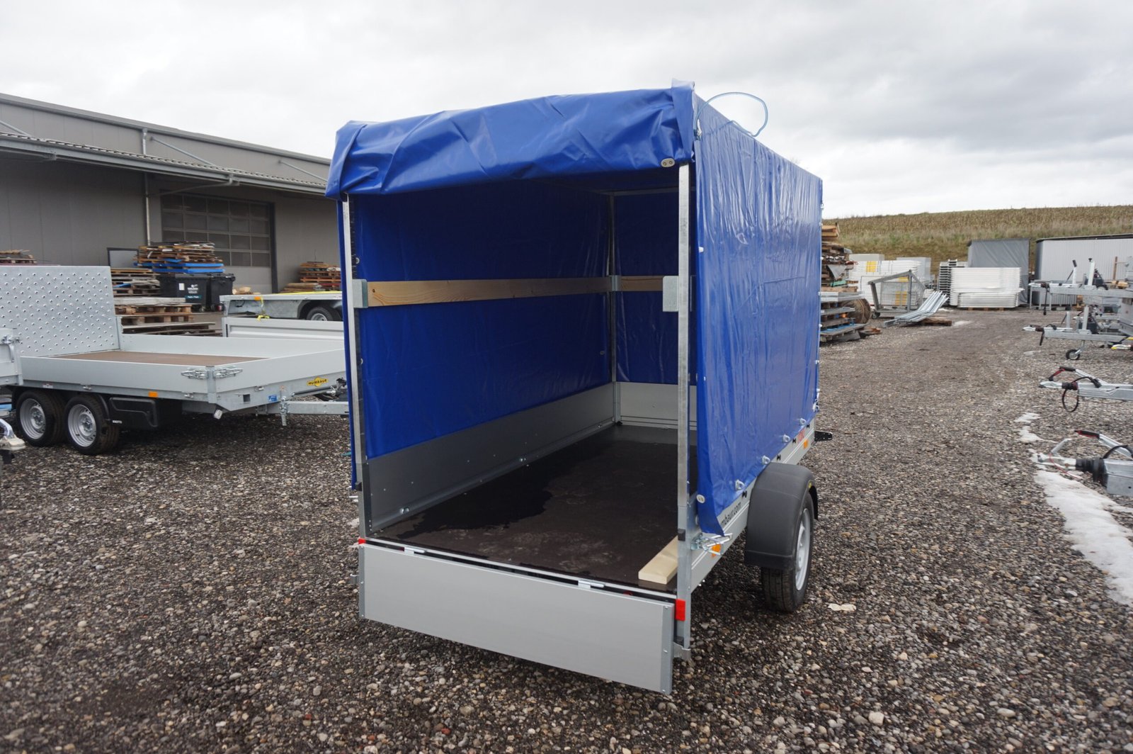 Humbaur Startrailer H 752513 750kg ungebremst Ladefläche 2,51 x 1,31 m mit Plane 1,50m blau – Bild 7