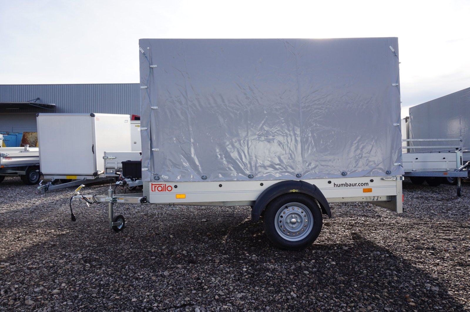 Humbaur Startrailer H 752513 750kg ungebremst Ladefläche 2,51 x 1,31 m mit Plane 1,60m grau – Bild 2
